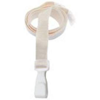 BRADY PEOPLE ID, STANDARD LANYARD, FBBAMBO, FLAT 5/8 INCH (16MM),NATURAL BAMBOO, WHITE, NO TWIST WIDE PLASTIC HOOK, BREAKAWAY, 36 INCH LENGTH, PACK OF 100